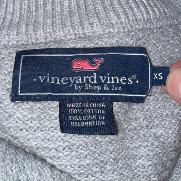 Vineyard Vines Hamilton Sweater Half Zip Gray Sweater Men’s Size Extra Small - Picture 8 of 8